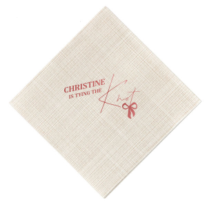 Set the stage for your nuptials with the Bow-tiful Beginnings Wedding Napkin, personalized with your name and the charming phrase "is tying the knot," enhanced by a modern bow graphic. Perfect for adding a personalized touch to your wedding festivities from engagment parties to bachelorette events.