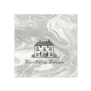 Add a touch of charm to your home with the Whimsy Home Sketch Napkin, featuring a hand-drawn house graphic above your name in a playful script. Perfect for housewarmings or as a delightful addition to your everyday table setting.

Looking to have a sketch made of a specific home?  Email us a picture of the house at customerservice@foryourparty.com and we will reply with a quote for our design services.