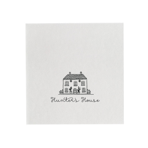 Add a touch of charm to your home with the Whimsy Home Sketch Napkin, featuring a hand-drawn house graphic above your name in a playful script. Perfect for housewarmings or as a delightful addition to your everyday table setting.

Looking to have a sketch made of a specific home?  Email us a picture of the house at customerservice@foryourparty.com and we will reply with a quote for our design services.