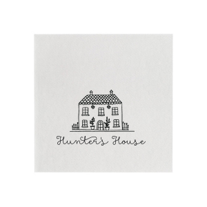 Add a touch of charm to your home with the Whimsy Home Sketch Napkin, featuring a hand-drawn house graphic above your name in a playful script. Perfect for housewarmings or as a delightful addition to your everyday table setting.

Looking to have a sketch made of a specific home?  Email us a picture of the house at customerservice@foryourparty.com and we will reply with a quote for our design services.