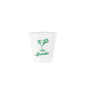 Raise a glass to the future Mrs. with the Margs and Matrimony Bachelorette Party Toast Cup, personalized in script with her name and adorned with a hand-drawn margarita. A bold and stylish choice for a memorable bachelorette party toast.