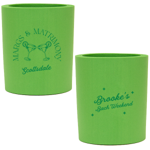 Keep your drinks as cool as your party with the Margs and Matrimony Bachelorette Party Cheers Can Cooler, personalized with the bride-to-be's name in stylish script and the party location. Featuring two cheering margarita glasses, this bold and modern design is a bachelorette party must-have.