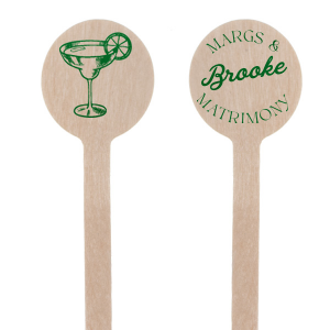 Mix up some fun at your bachelorette bash with the Margs and Matrimony Bachelorette Party Stir Stick, featuring the bride-to-be's name and a striking hand-drawn margarita. This bold and modern accessory is perfect for stirring up excitement and memories.