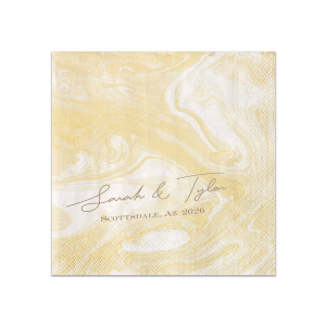 Celebrate your wedding with the Nuptial Namesake Locale Napkin, customized with the couple's names and the cherished site of the ceremony. A refined choice that adds a personal touch to your matrimonial table setting.