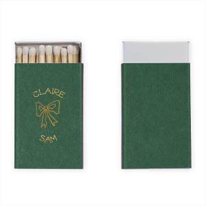 Infuse your wedding with the organic charm of the Handwritten Harmony Bow Matchbook, featuring the couple's name in a naturally elegant serif font. The hand-drawn bow graphic enhances the bespoke feel, making it a perfect fit for your heartfelt celebration.
