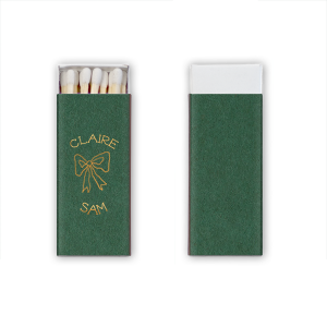 Infuse your wedding with the organic charm of the Handwritten Harmony Bow Matchbook, featuring the couple's name in a naturally elegant serif font. The hand-drawn bow graphic enhances the bespoke feel, making it a perfect fit for your heartfelt celebration.