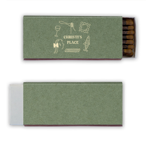 Welcome guests to your new home with the Hearthside Doodle Delight Matchbook, personalized with your name in a sleek serif font. Encircled by chic line drawings of culinary delights, it's a charming nod to the joys of home entertaining.