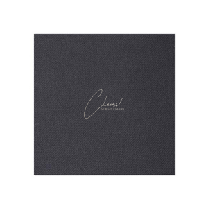 Raise a glass with the Toast of Elegance Napkin, featuring the celebratory exclamation "Cheers!" in an exquisite script atop two conjoined names, set in a classic serif font. This design embodies sophistication, perfect for toasting to love and life's great moments.
