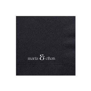 Define your wedding tablescape with the Bold Union Ampersand Napkin, where the couple's names are joined by a striking and modern ampersand. This minimalistic design lends a contemporary feel to your marital celebration.