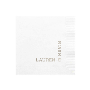 Add a contemporary twist to your wedding with the Right Angle Romance Napkin, where the couple's names intersect to form a chic right angle. This fresh, modern design will be a talking point at your celebration.