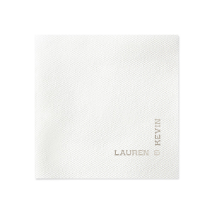 Add a contemporary twist to your wedding with the Right Angle Romance Napkin, where the couple's names intersect to form a chic right angle. This fresh, modern design will be a talking point at your celebration.