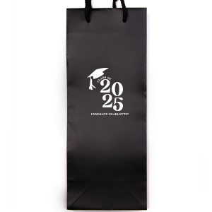 Carry your achievements with pride using the Bold Year Graduate Cap Bag, personalized with the graduate's name and graduation year in a prominent bold font, topped with a sleek graduation cap graphic. A functional and stylish party accessory for any graduation party.