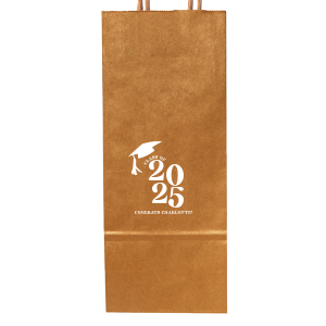 Carry your achievements with pride using the Bold Year Graduate Cap Bag, personalized with the graduate's name and graduation year in a prominent bold font, topped with a sleek graduation cap graphic. A functional and stylish party accessory for any graduation party.