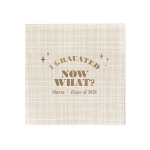 Ponder the possibilities with the Starry Future Grad Napkin, sprinkled with star graphics and the thought-provoking "I graduated, now what?" Personalize with the graduate's name and year to add a touch of humor and hope to the celebration.