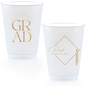 Sip in honor of achievement with the Grad Cap Personalized Year Cup, featuring the graduate's name and graduation year artfully integrated into the iconic silhouette of a graduation cap. A memorable keepsake for this momentous occasion.