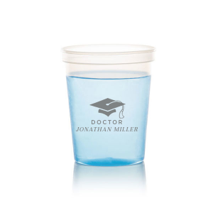 Honor the graduate's hard-earned milestone with the Grad Cap Toast Cup, customized with the graduate's name and featuring a classic graduation cap graphic. A perfect vessel to celebrate their bright future at the graduation party.