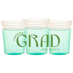 Raise a cup to success with the Bold Congrats Grad Cup, emblazoned with "Congrats Grad" in a confident, bold font, and personalized with the graduate's name and year. The perfect celebratory accessory for any graduation bash.
