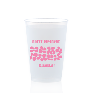 Turn back time at your birthday party with the Retro Floral Groove Cup, personalized with your name in a funky, retro-inspired font, and decked out with a groovy '70s floral pattern. A hip and nostalgic way to raise a toast on your special day.