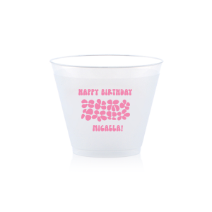 Turn back time at your birthday party with the Retro Floral Groove Cup, personalized with your name in a funky, retro-inspired font, and decked out with a groovy '70s floral pattern. A hip and nostalgic way to raise a toast on your special day.