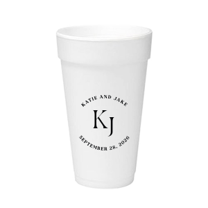 Embrace the essence of matrimonial elegance with the Nuptial Arch Initials Cup, featuring the couple's names and wedding date in a minimal and pristine design, arched gracefully over their shared initials. Cheers to this chic wedding day decor.