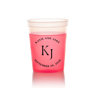 Embrace the essence of matrimonial elegance with the Nuptial Arch Initials Cup, featuring the couple's names and wedding date in a minimal and pristine design, arched gracefully over their shared initials. Cheers to this chic wedding day decor.