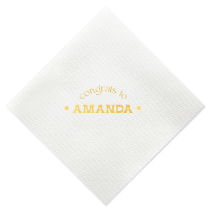 Celebrate the grad with the Congrats To The Graduate Napkin! Featuring arched text declaring a congratulatory message to the honoree, you can personalize this napkin with your name for a graduation party. 