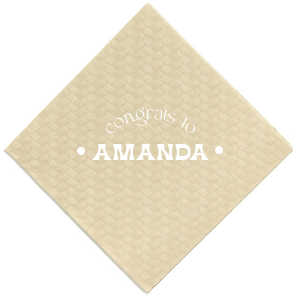 Celebrate the grad with the Congrats To The Graduate Napkin! Featuring arched text declaring a congratulatory message to the honoree, you can personalize this napkin with your name for a graduation party. 