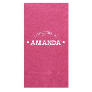 Celebrate the grad with the Congrats To The Graduate Napkin! Featuring arched text declaring a congratulatory message to the honoree, you can personalize this napkin with your name for a graduation party. 