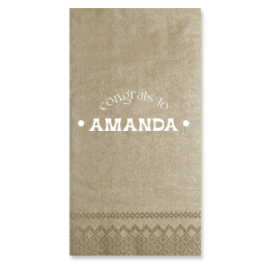 Celebrate the grad with the Congrats To The Graduate Napkin! Featuring arched text declaring a congratulatory message to the honoree, you can personalize this napkin with your name for a graduation party. 