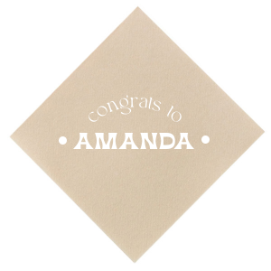 Celebrate the grad with the Congrats To The Graduate Napkin! Featuring arched text declaring a congratulatory message to the honoree, you can personalize this napkin with your name for a graduation party. 