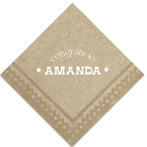Celebrate the grad with the Congrats To The Graduate Napkin! Featuring arched text declaring a congratulatory message to the honoree, you can personalize this napkin with your name for a graduation party. 