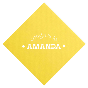 Celebrate the grad with the Congrats To The Graduate Napkin! Featuring arched text declaring a congratulatory message to the honoree, you can personalize this napkin with your name for a graduation party. 