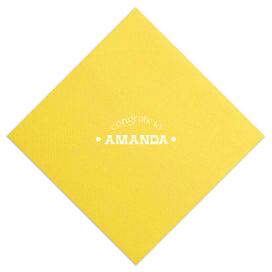Celebrate the grad with the Congrats To The Graduate Napkin! Featuring arched text declaring a congratulatory message to the honoree, you can personalize this napkin with your name for a graduation party. 