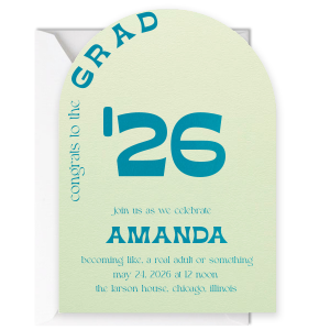 Personalize the Retro Graduation Congrats Grad Invitation for your graduation party! Featuring the year and your name in bold letters, you can customize this modern invitation with the date and location of your event. 