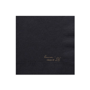 Mark the occasion with the Graduation Soiree Elegance Napkin, beautifully personalized with the graduate's name and commencement year in a contemporary script. A refined essential for any modern and classic graduation celebration.