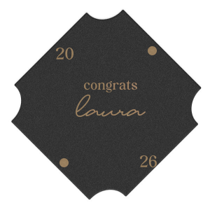 Protect surfaces while celebrating in style with the Graduation Soiree Dot Adorned Coaster, personalized with the graduate's name and year in a modish script font, and embellished with two elegant dot graphics. A sophisticated addition to any classic graduation party decor.