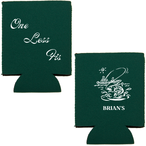 Keep your drinks chilled and your spirits high with the One Less Fish Bachelor Party Cooler. One side reels in the laughs with the phrase "One Less Fish," while the other side features a classic graphic of an angler in a boat. Personalize the catch with the bachelor's name, making it a prized token from the ultimate outdoorsman's send-off.