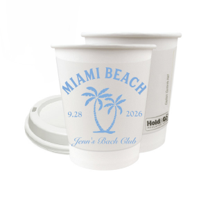 Savor the seaside festivities with the Bachelorette Beach Party Palm Breeze Cup, personalized with the bachelorette's name in a sophisticated script, her party's locale, and the date, all surrounding the sway of a tropical palm tree graphic. A refreshing choice for "The Last Splash" bachelorette celebration.