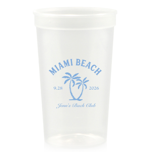 Savor the seaside festivities with the Bachelorette Beach Party Palm Breeze Cup, personalized with the bachelorette's name in a sophisticated script, her party's locale, and the date, all surrounding the sway of a tropical palm tree graphic. A refreshing choice for "The Last Splash" bachelorette celebration.