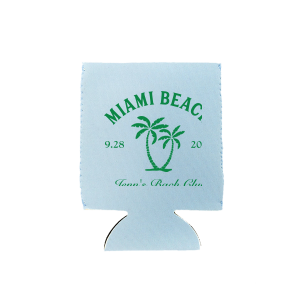 Keep your drinks as cool as the ocean breeze with the Bachelorette Beach Party Tropical Chill Can Cooler. Adorned with palm tree graphics, it's personalized with the bachelorette's name in an elegant script, along with the location and date of the beachside bash. A must-have for staying refreshed during "The Last Splash."