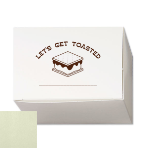 Pack up the memories with the Camp Bachelorette S'more Favor Box, inviting guests to "let's get toasted" with a delightful s'more graphic, complete with a space for personalization. Ideal for carrying home treats or keepsakes from your wilderness bachelorette bash.