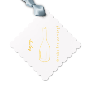 Express your gratitude in style with the Minimal Bridal Shower Chic Bottle Tag, showcasing a sleek line drawing of a wine bottle. To the left, personalize with the bride-to-be's name in a contemporary script, and to the right, the simple yet elegant "thanks for coming" in a clean sans serif. The perfect finishing touch for your chic and modern bridal shower favors.