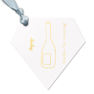 Express your gratitude in style with the Minimal Bridal Shower Chic Bottle Tag, showcasing a sleek line drawing of a wine bottle. To the left, personalize with the bride-to-be's name in a contemporary script, and to the right, the simple yet elegant "thanks for coming" in a clean sans serif. The perfect finishing touch for your chic and modern bridal shower favors.