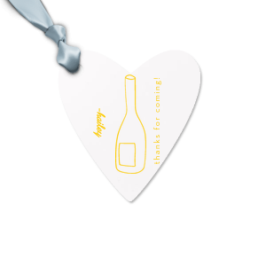 Express your gratitude in style with the Minimal Bridal Shower Chic Bottle Tag, showcasing a sleek line drawing of a wine bottle. To the left, personalize with the bride-to-be's name in a contemporary script, and to the right, the simple yet elegant "thanks for coming" in a clean sans serif. The perfect finishing touch for your chic and modern bridal shower favors.