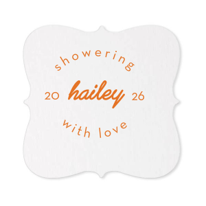 Embrace the essence of modern elegance with the Minimal Bridal Shower Coaster. The bride-to-be's name is gracefully scripted at the center, encircled by the tender sentiment "Showering with Love," with a space to add the celebration date. A chic and understated token of affection for her special day.