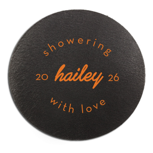 Embrace the essence of modern elegance with the Minimal Bridal Shower Coaster. The bride-to-be's name is gracefully scripted at the center, encircled by the tender sentiment "Showering with Love," with a space to add the celebration date. A chic and understated token of affection for her special day.
