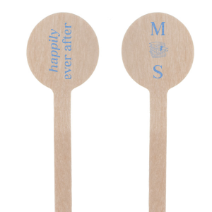 Stir your celebratory drinks with the Happily Ever After Stir Stick, inscribed with the timeless phrase on one side. Flip to personalize with the couple's initials, flanked by an illustrative stack of books—an homage to the chapters of their unique love story.