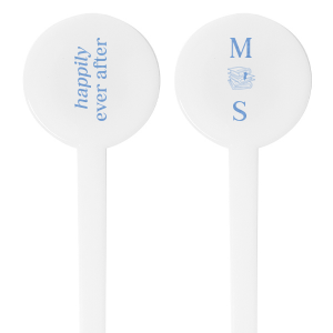Stir your celebratory drinks with the Happily Ever After Stir Stick, inscribed with the timeless phrase on one side. Flip to personalize with the couple's initials, flanked by an illustrative stack of books—an homage to the chapters of their unique love story.