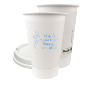 Celebrate the blossoming of a new union with the Happily Ever After Floral Cup, adorned with a graphic of a delicate flower. Customize with the couple's initials to the right, placed elegantly above the phrase "found their happily ever after," symbolizing the beauty of their lasting love.