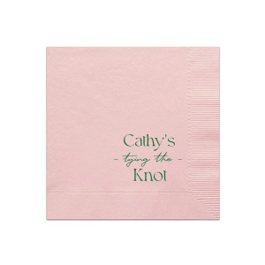 Embrace elegance at the bridal shower with the Modern Knot Tying Bridal Shower Napkin, featuring the bride's name above thegracefully scripted phrase "Tying the Knot." A chic, romantic, and simplistic choice for celebrating a bridal shower.